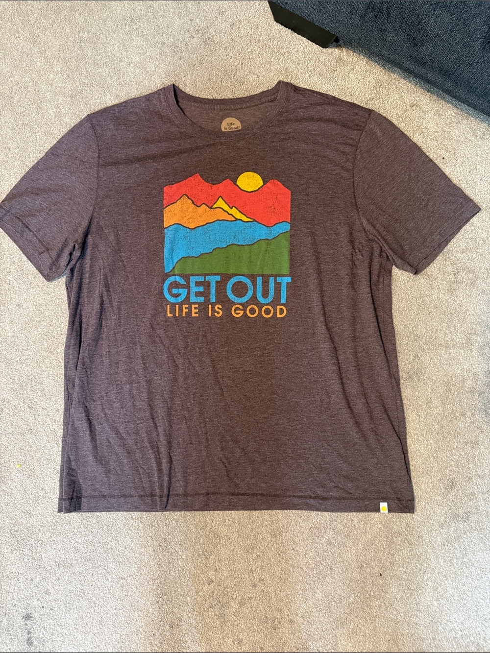 Life Is Good Brown Get Out Graphic Short Sleeve Tee Size XXL